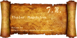 Thaler Magdolna névjegykártya