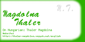 magdolna thaler business card